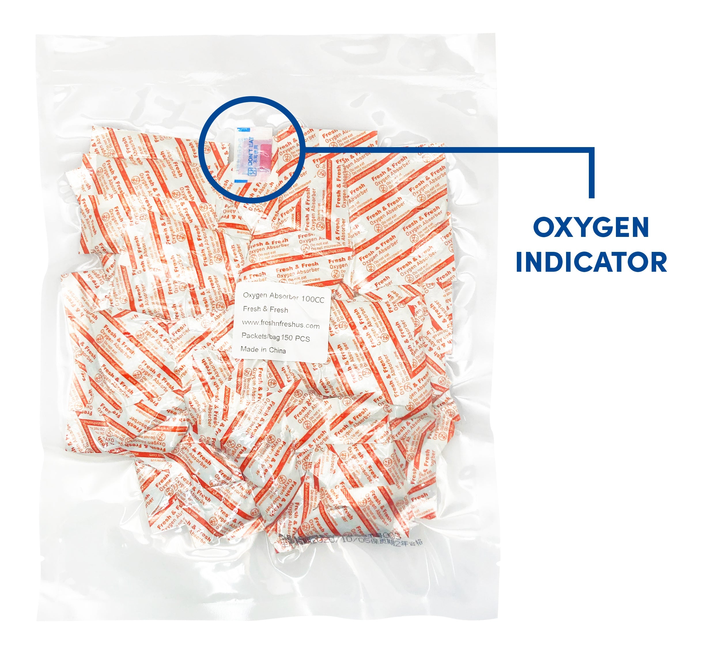 Fresh & Fresh (300 Packs) 100 CC Premium Oxygen Absorbers(2 Bag of 150 packets) - ISO 9001 Certified Facility Manufactured