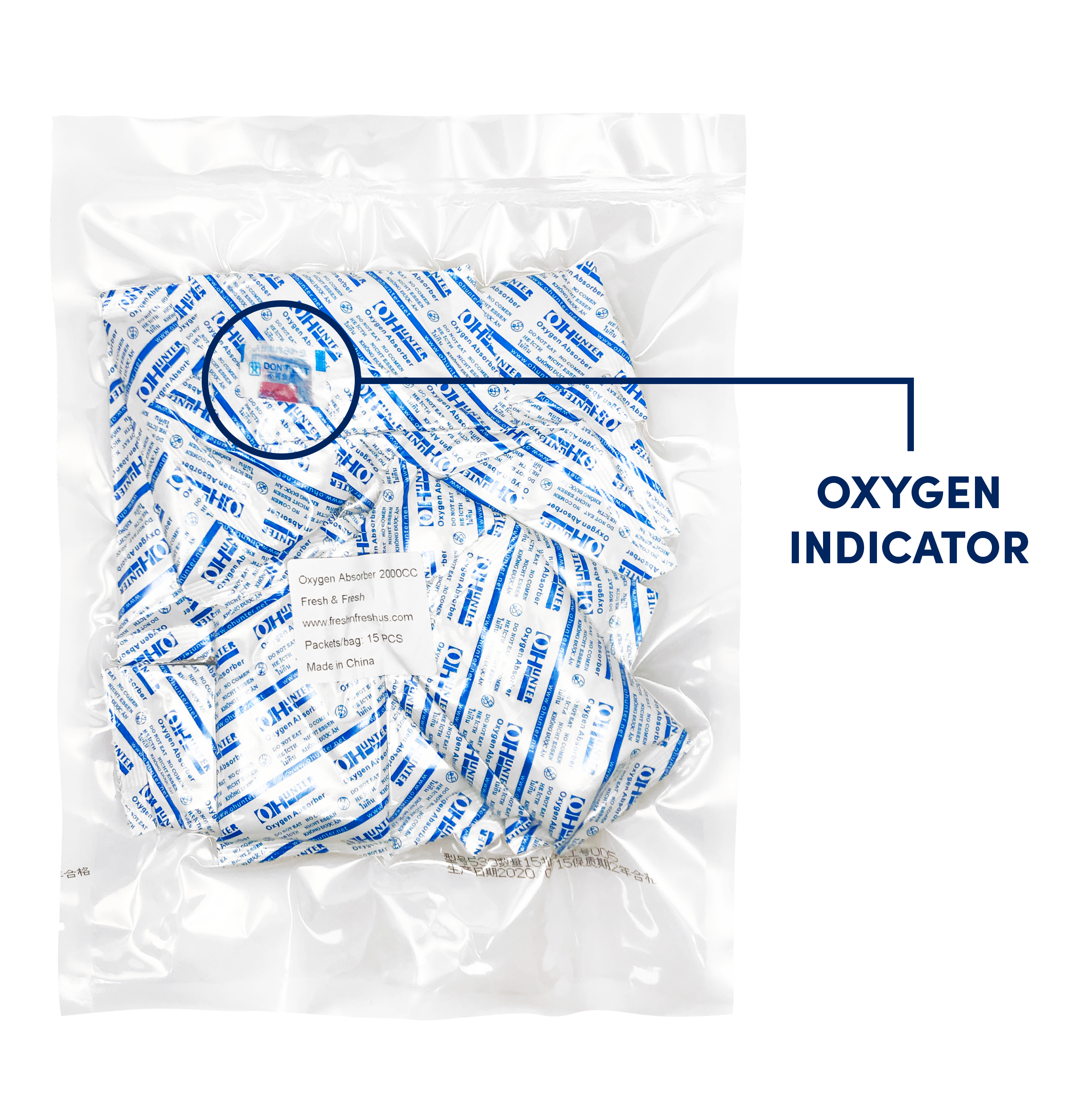 Fresh & Fresh (15 Packets) 2000 CC Premium Oxygen Absorbers(1 Bag of 15 packets) - ISO 9001 Certified Facility Manufactured