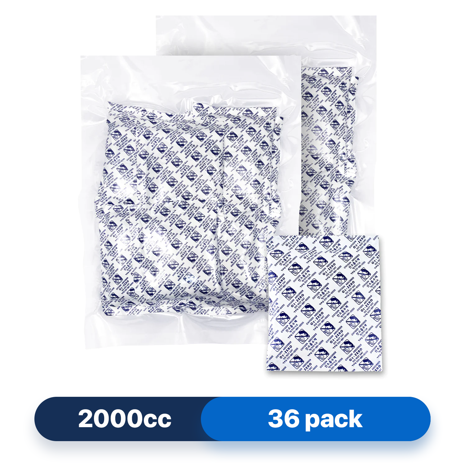 Fresh & Fresh (36 Packs) 2000 CC Premium Oxygen Absorbers(2 Bag of 18 Packets) - ISO 9001 Certified Facility Manufactured.