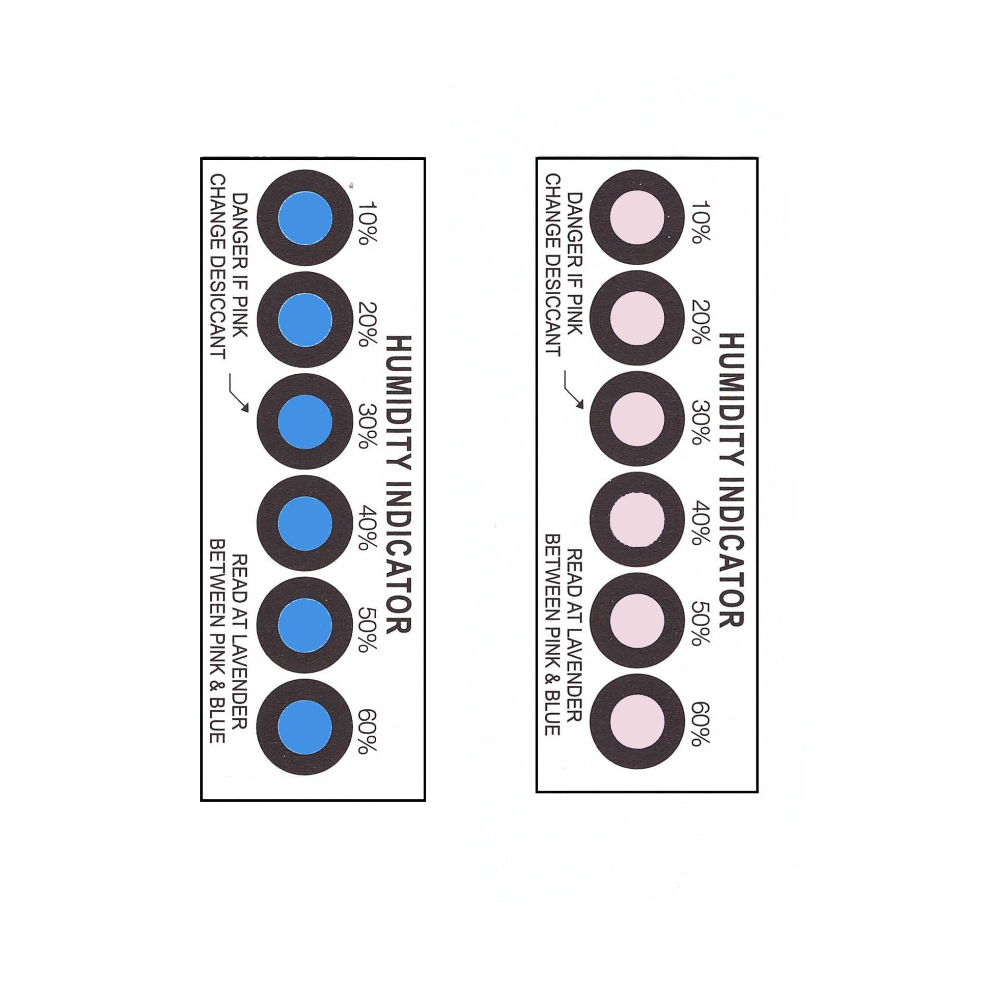 Premium Humidity Indicator Cards 20 Pack - 10-60% 6 Spot(20 Cards)