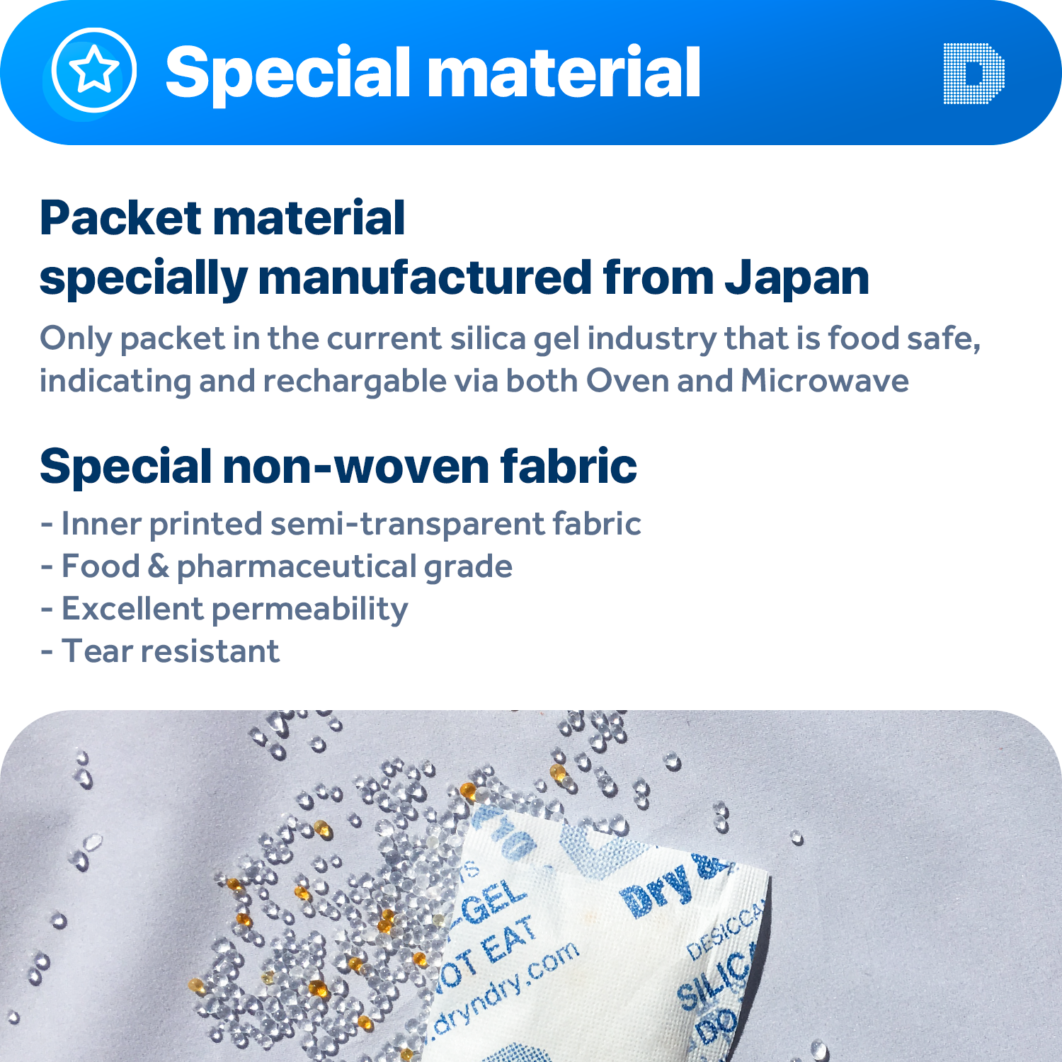 20 Gram SPECIAL Orange Indicating Packets