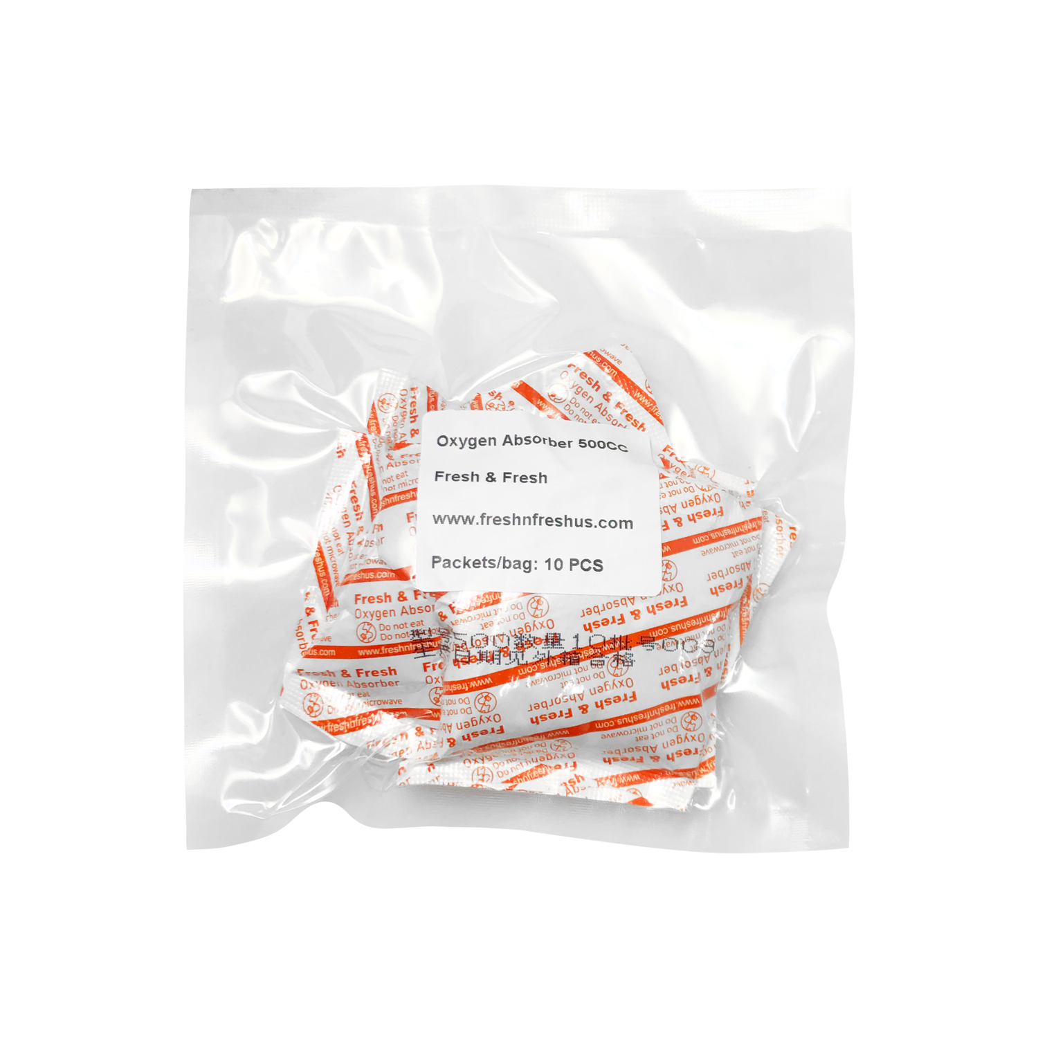Fresh & Fresh (100 Packs) 500 CC Premium Oxygen Absorbers(10 Bag of 10 packets) - ISO 9001 Certified Facility Manufactured