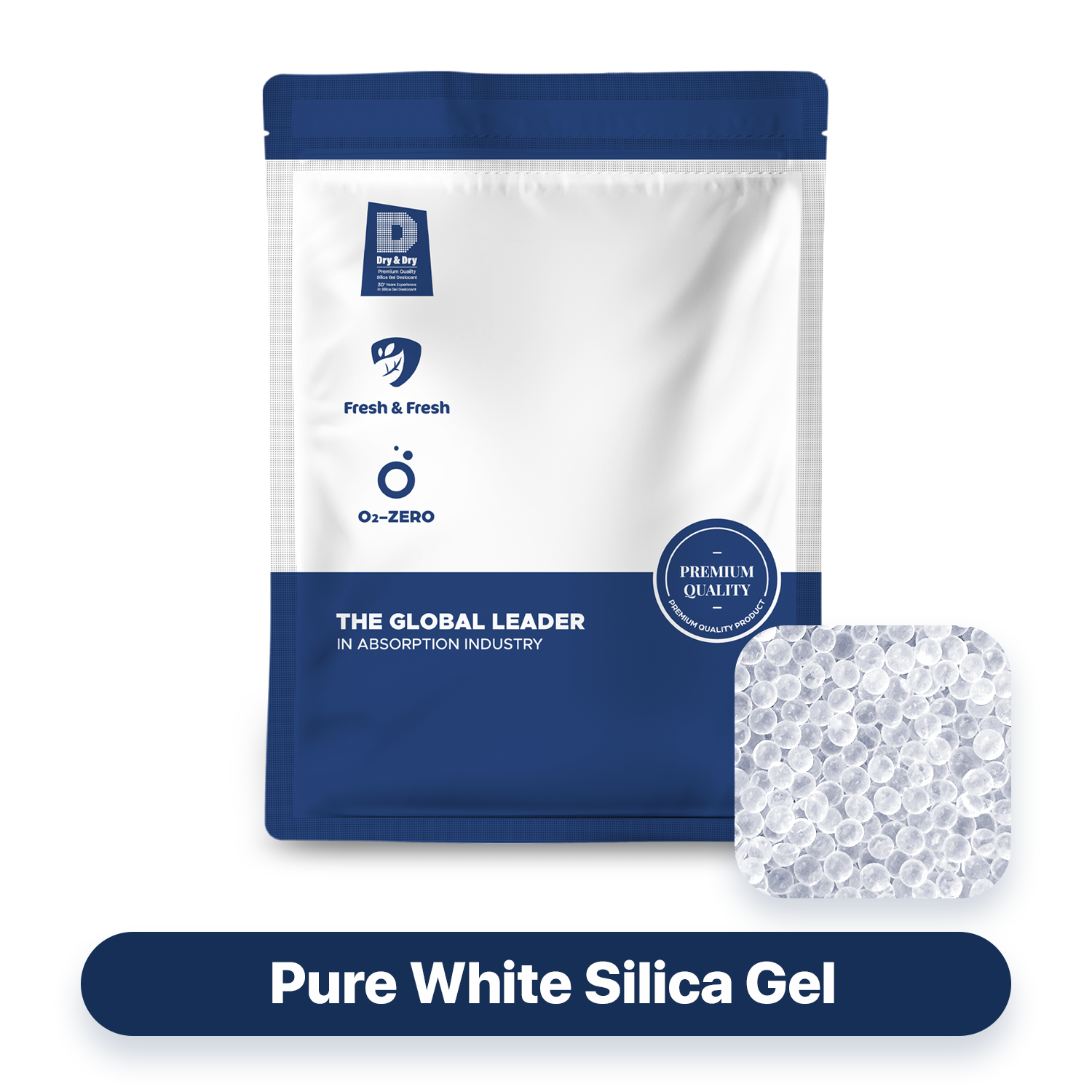 5 LBS "Dry&Dry" High Quality Pure White Silica Gel Desiccant Beads