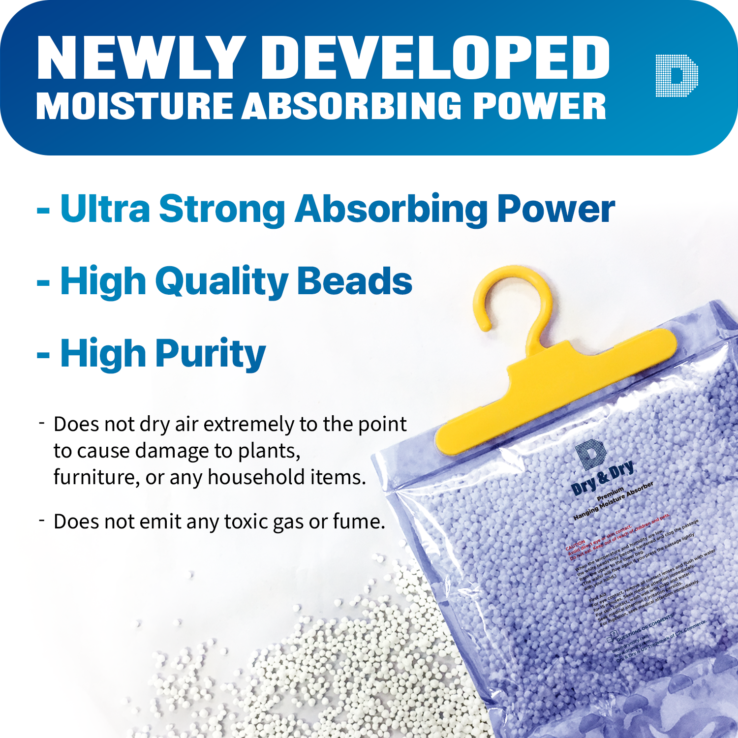 [Medium/Net 7 oz/Pack]  Dry & Dry Premium Hanging Moisture Absorber