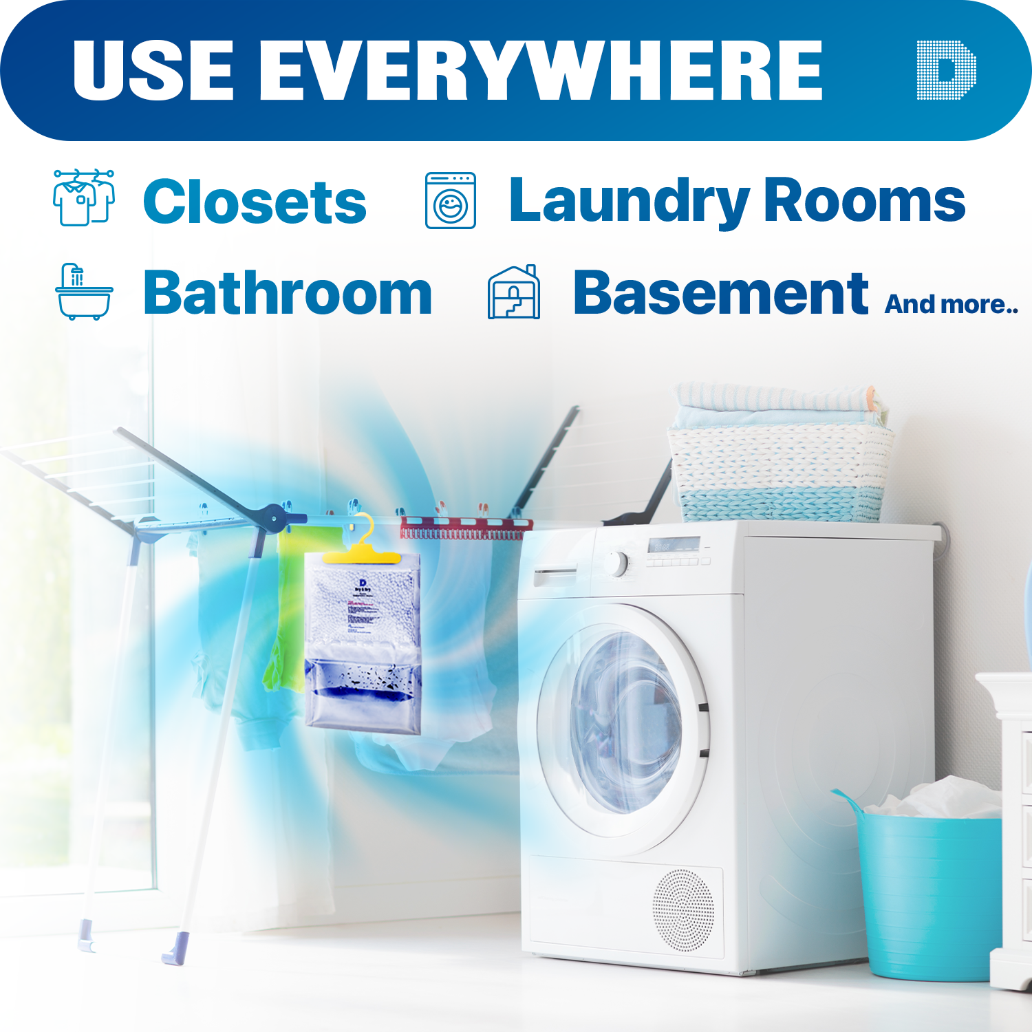 [Medium/Net 7 oz/Pack]  Dry & Dry Premium Hanging Moisture Absorber