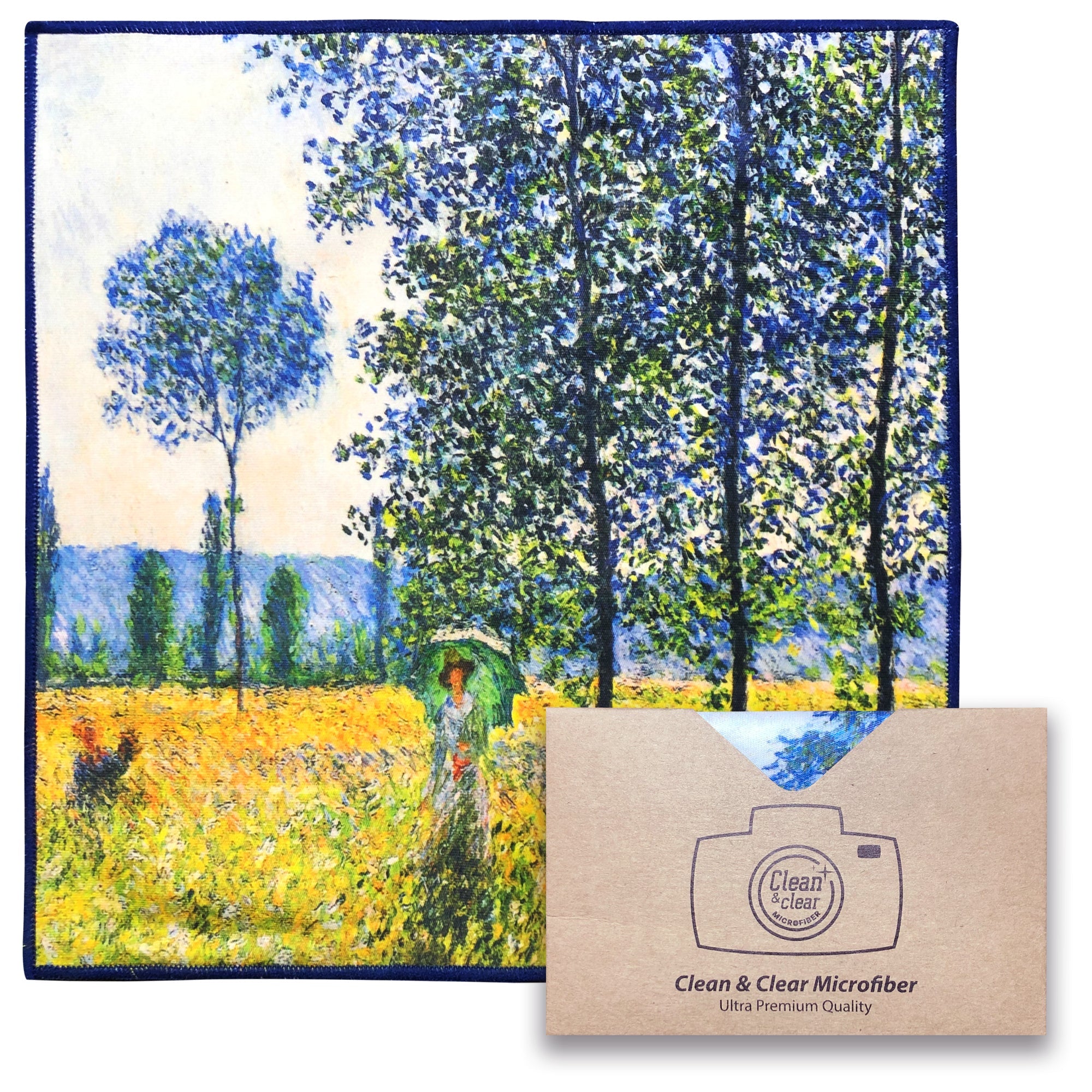 [6 Pack] Claude Monet "Sunlight Effect under the Poplars" - Art Collection - Ultra Premium Quality Microfiber Cleaning Cloths