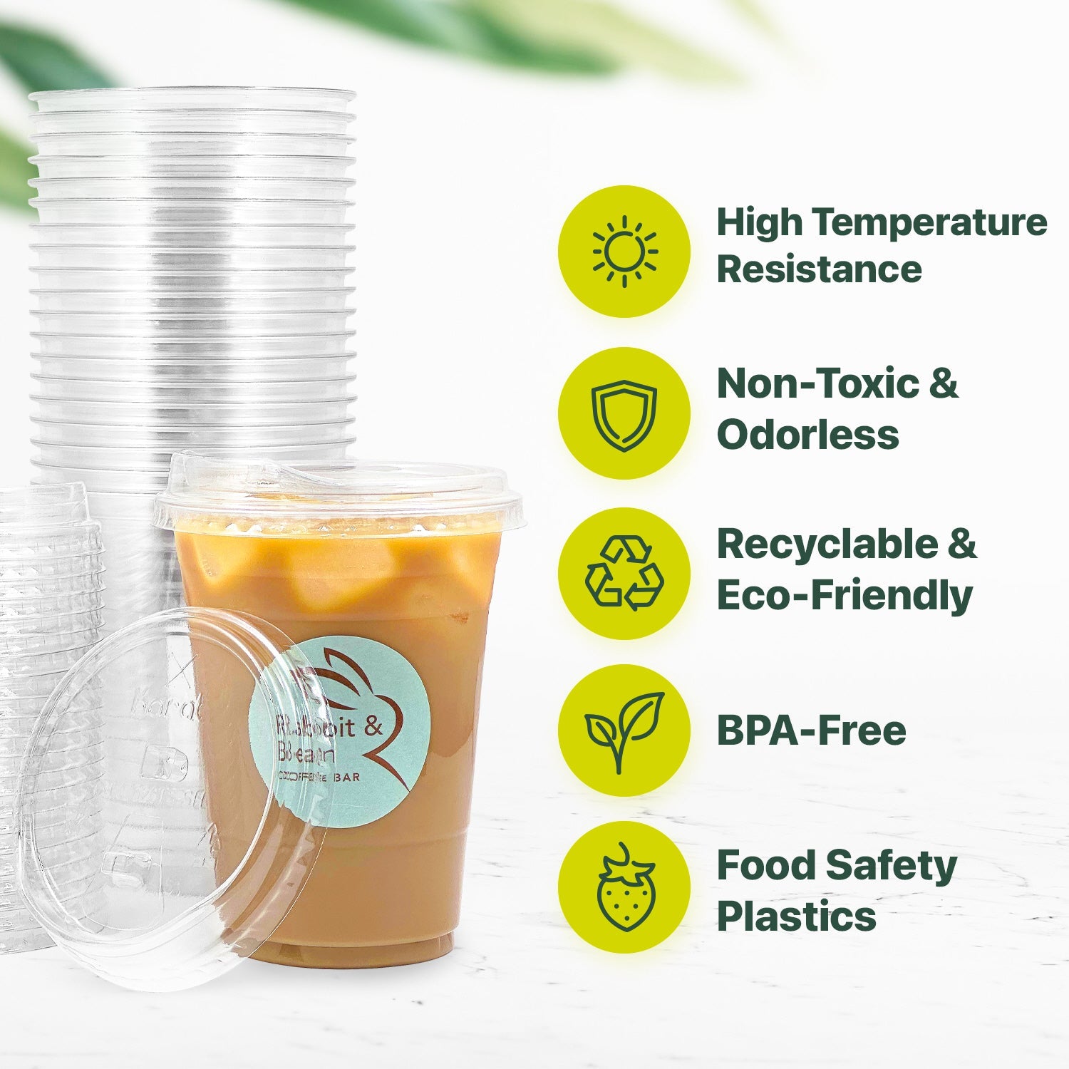 [ California Delivery Only ] 2 Box 16 oz Plastic Clear Cups AND Strawless Lids - each 2,000 ct