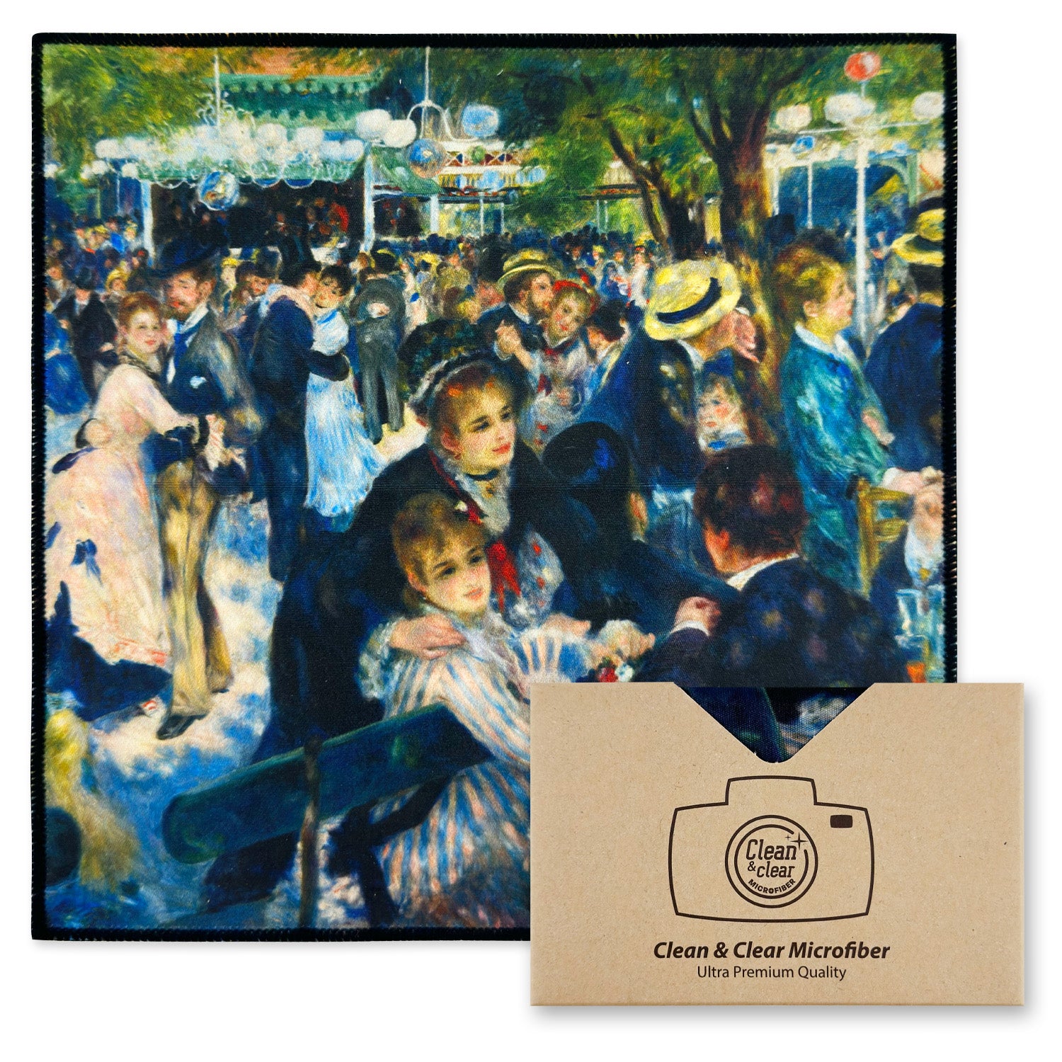 [6 Pack] Pierre-Auguste Renoir "Dance at Le Moulin de la Galette" - Art Collection - Ultra Premium Quality Microfiber Cleaning Cloths