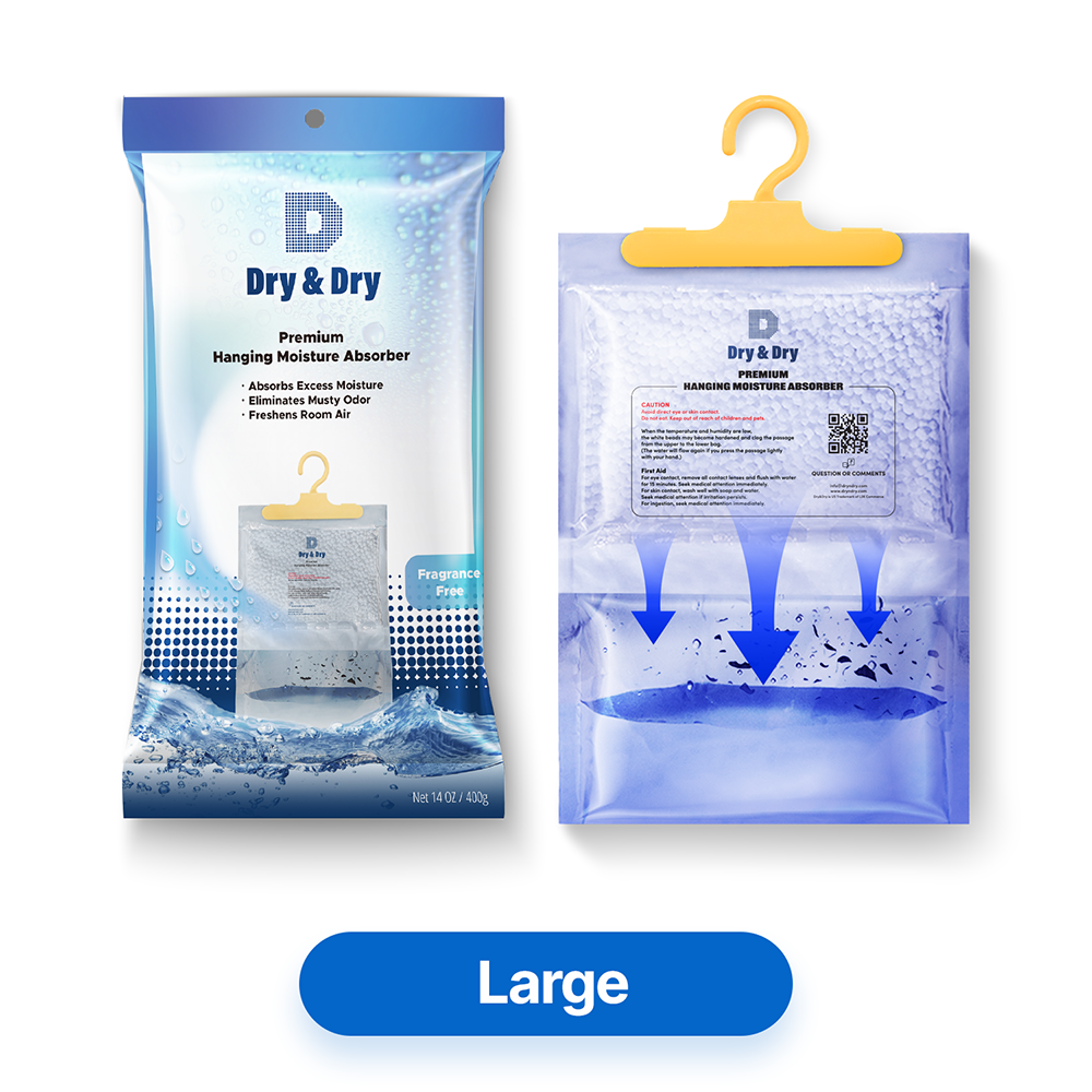 [Large/Net 14 oz/Pack]  Dry & Dry Premium Hanging Moisture Absorber