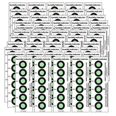 [250 Packs] Dry & Dry Premium Cobalt Free Humidity Indicator Cards(6 Spots)