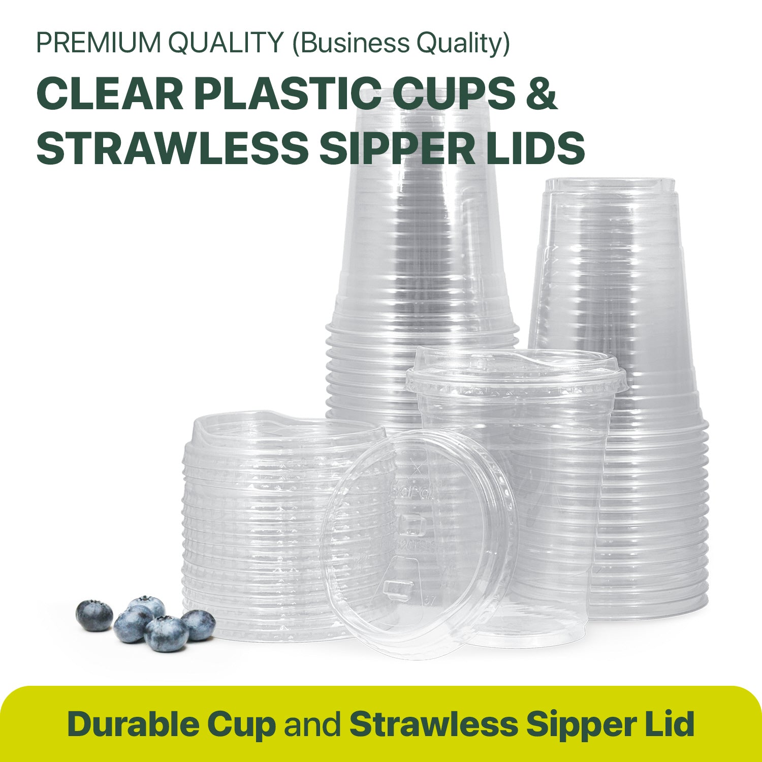 [ California Delivery Only ] 5 Box 16 oz Plastic Clear Cups AND Strawless Lids - each 5,000 ct