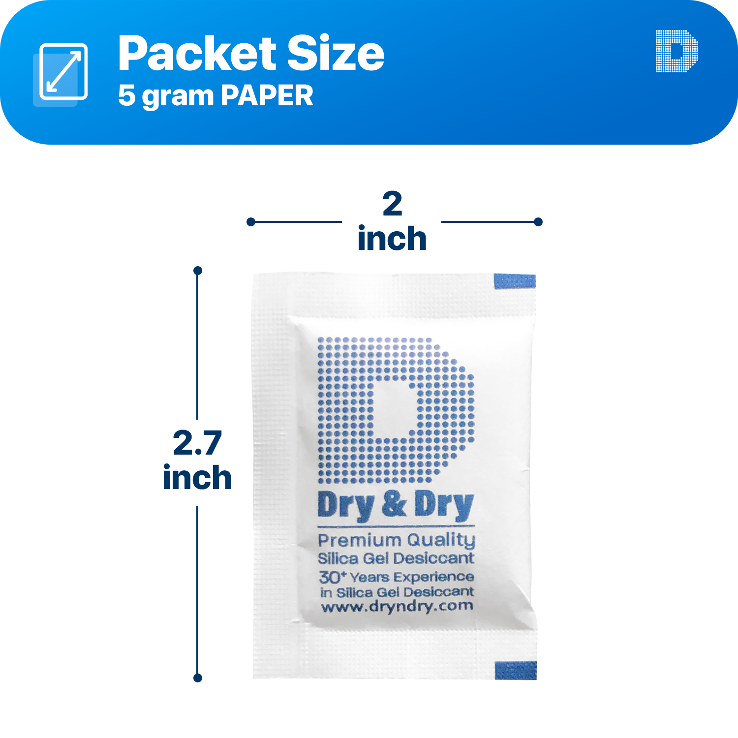 5 Gram [3,000 Packets] Premium Silica Gel Desiccant Packets - Rechargeable Paper(FDA Compliant)