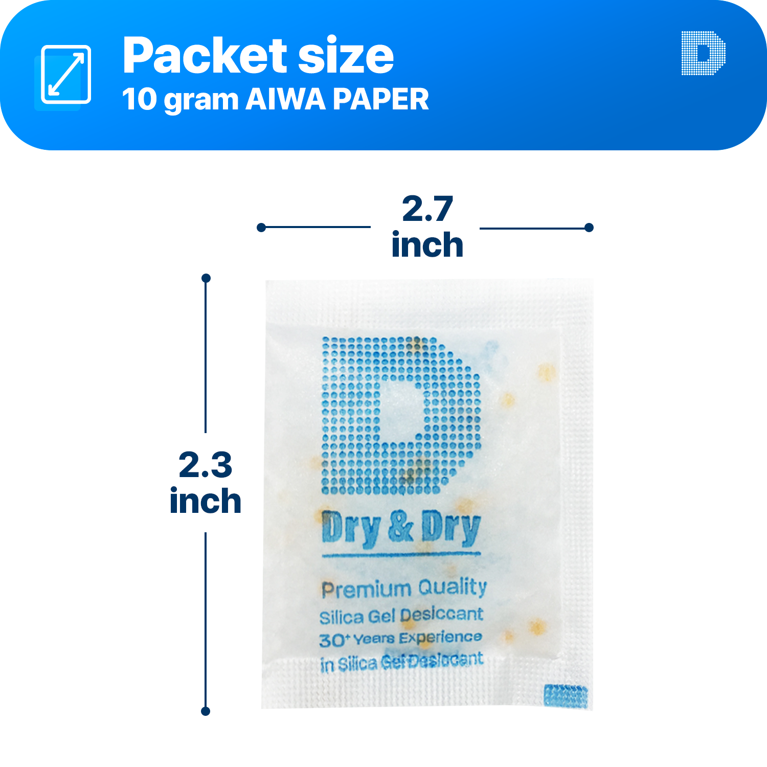 10 Gram [1,500 Packs] "Dry & Dry" Food Safe Orange Indicating(Orange to Dark Green) Mixed Silica Gel Packets - FDA Compliant(Rechargeable)