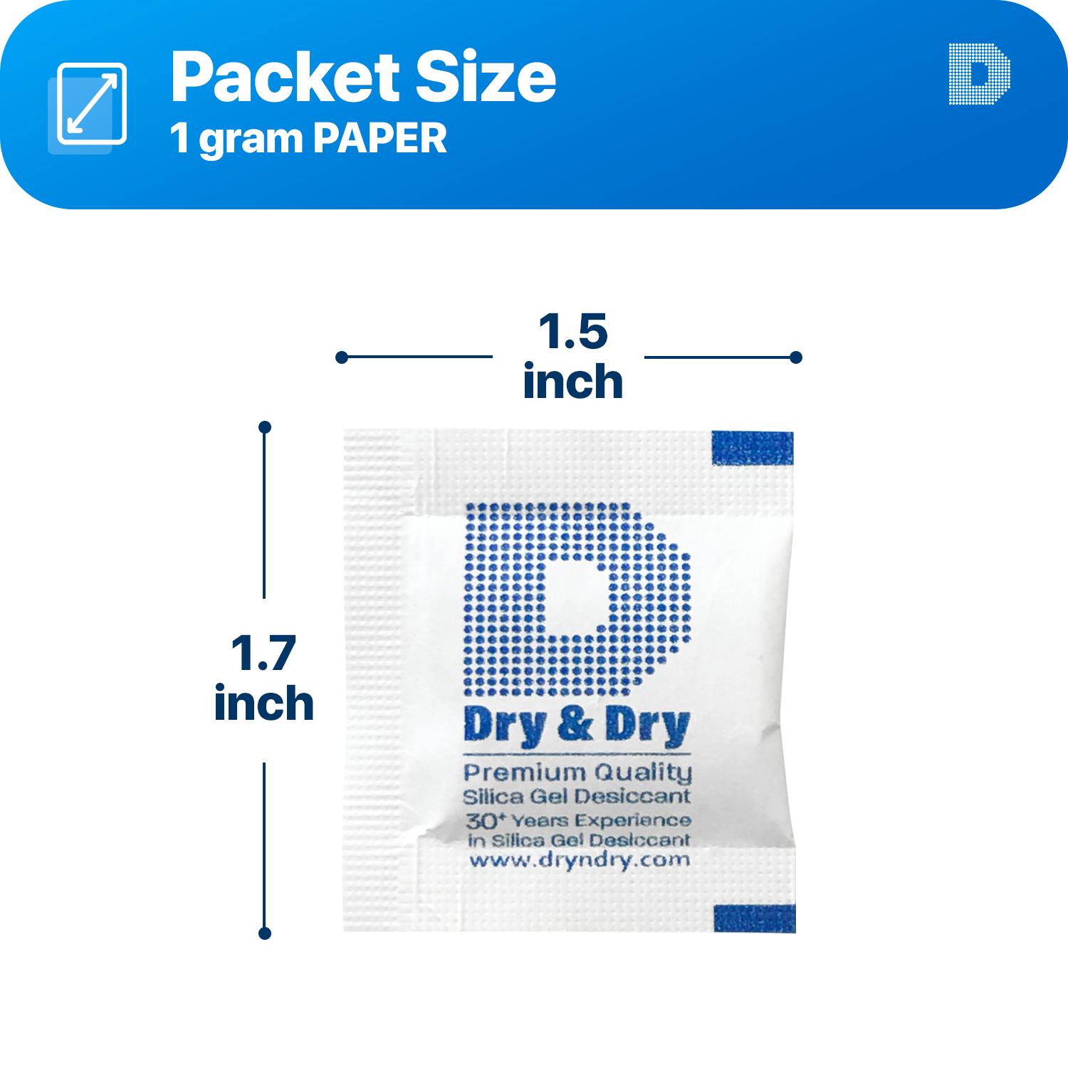 1 Gram [10,000 Packets] Premium Silica Gel Desiccant Packets - Rechargeable Paper(FDA Compliant)