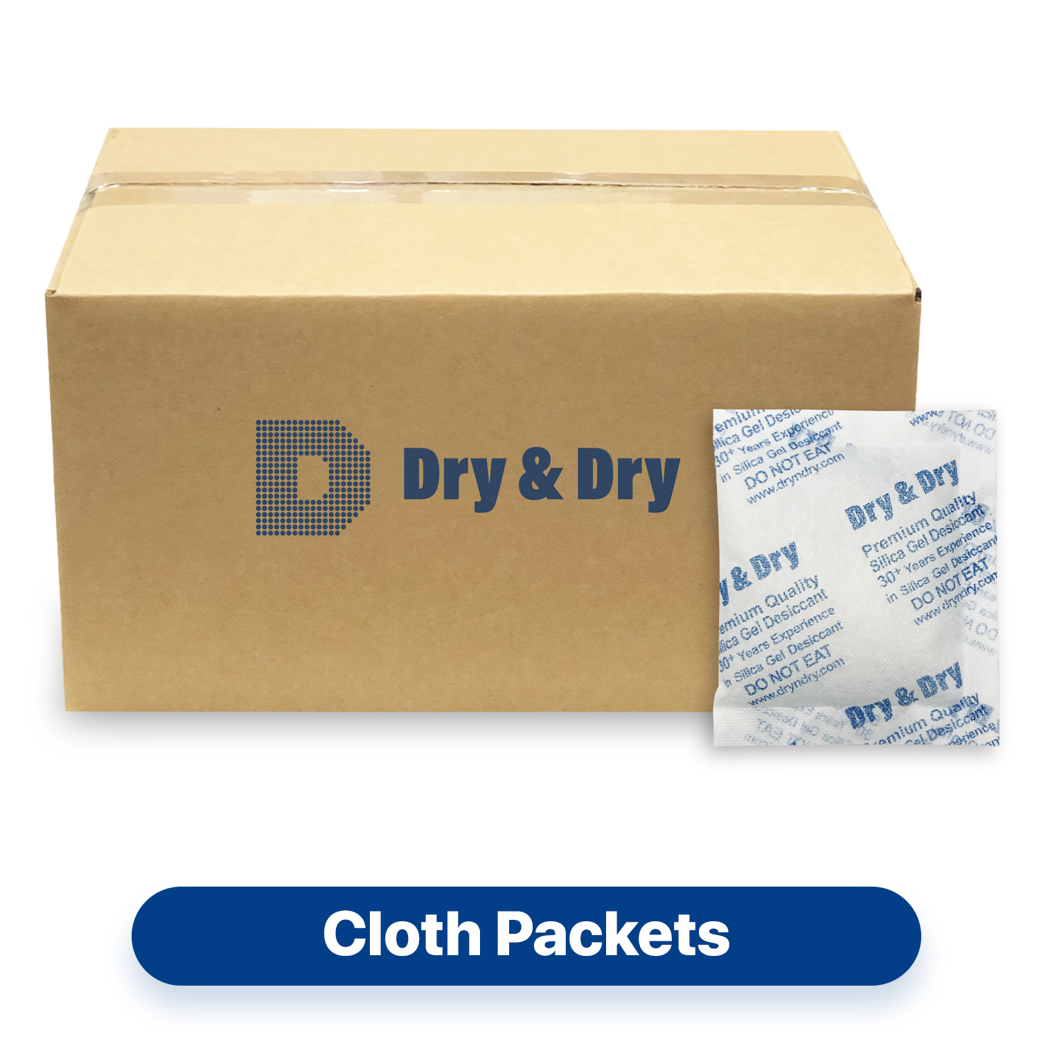 50 Gram [400 Packets]  "Dry & Dry" Premium Silica Gel Desiccant Packets - Rechargeable Fabric